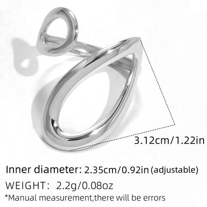 Two-Tone Waterdrop Stainless Ring