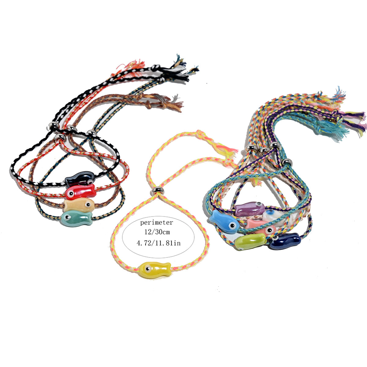 Boho Ceramic Fish String Bracelet