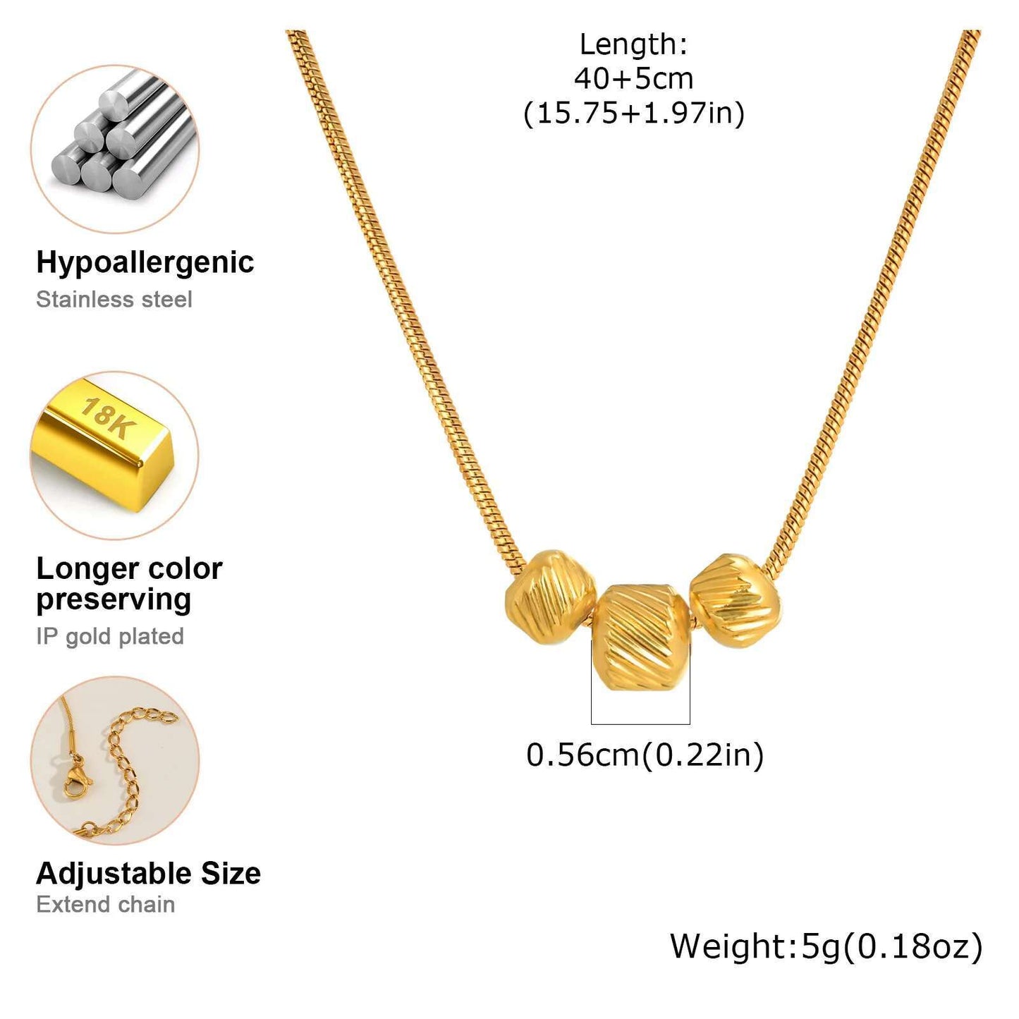 Minimalist Gold Bead Pendant Necklace