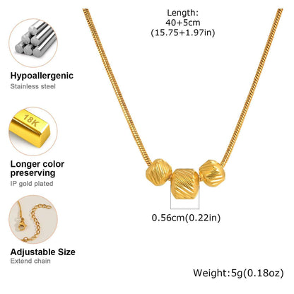 Minimalist Gold Bead Pendant Necklace