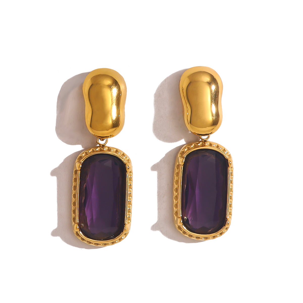 Matte Blush Gem Drop Earrings