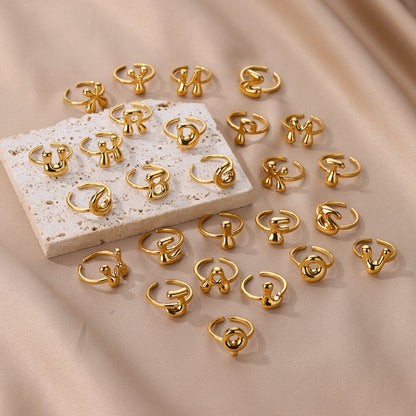 Gold Initial Statement Ring