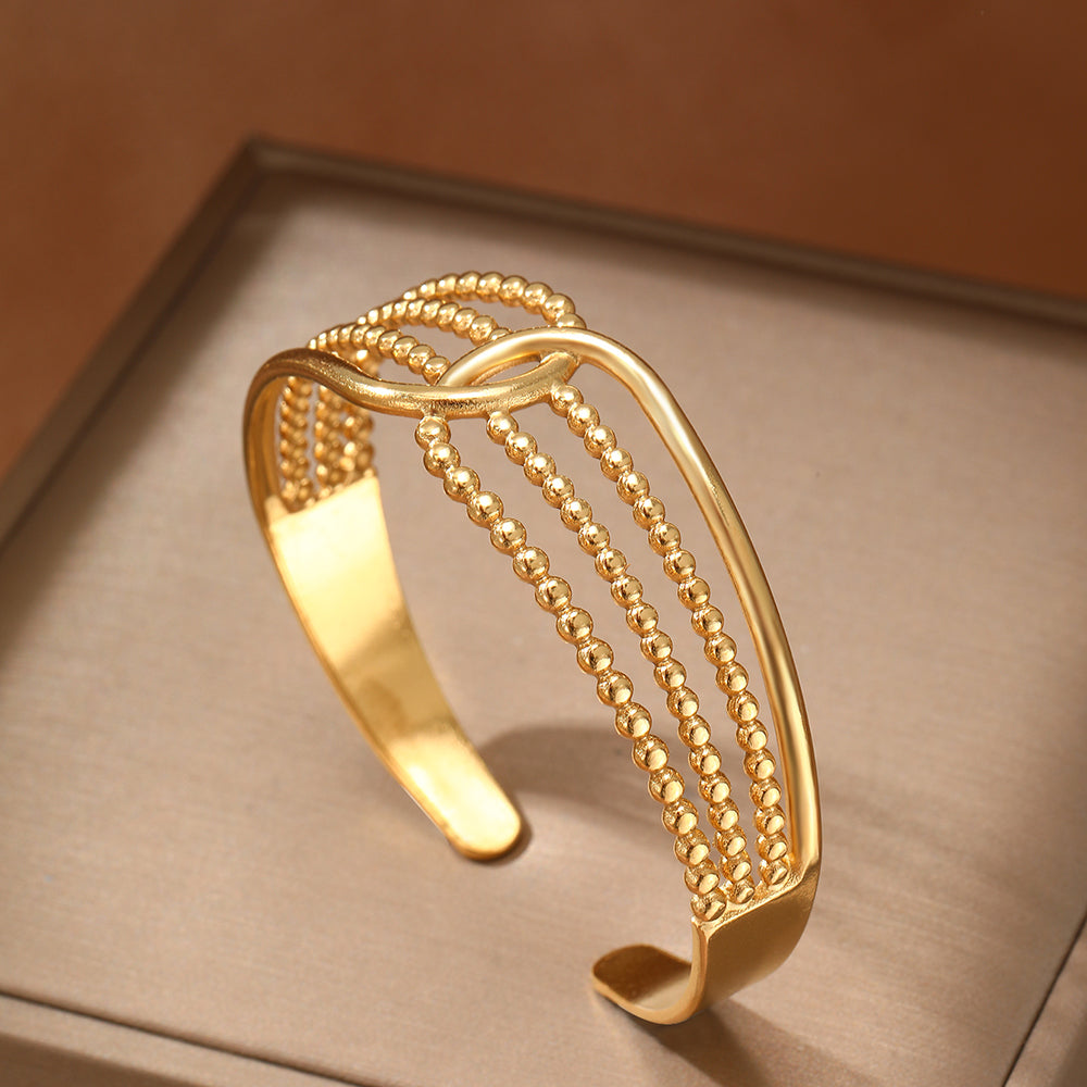 5-Strand Beaded Twist Cuff Bracelet