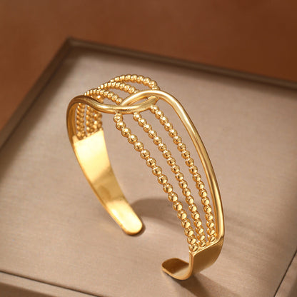 5-Strand Beaded Twist Cuff Bracelet