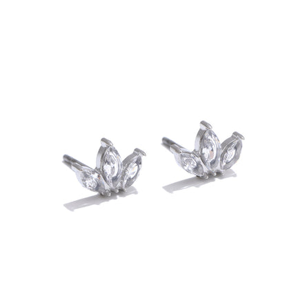 Mini Crown Crystal Stud Earrings