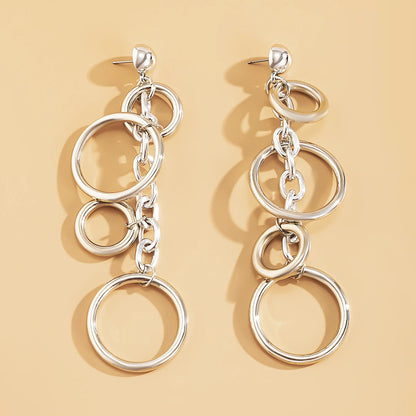 Punk Circle Link Chain Earrings
