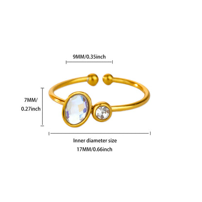 Iridescent Duo Stone Ring