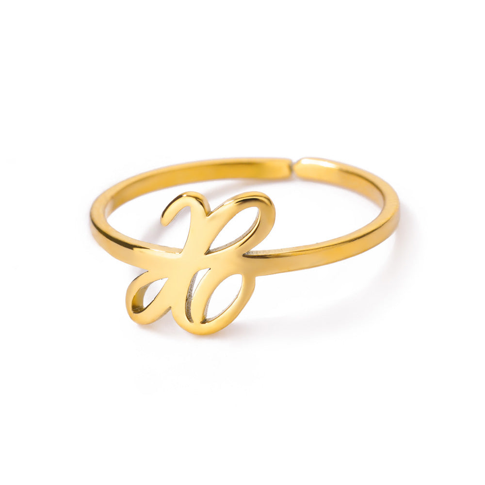 Gold Initial Letter Ring