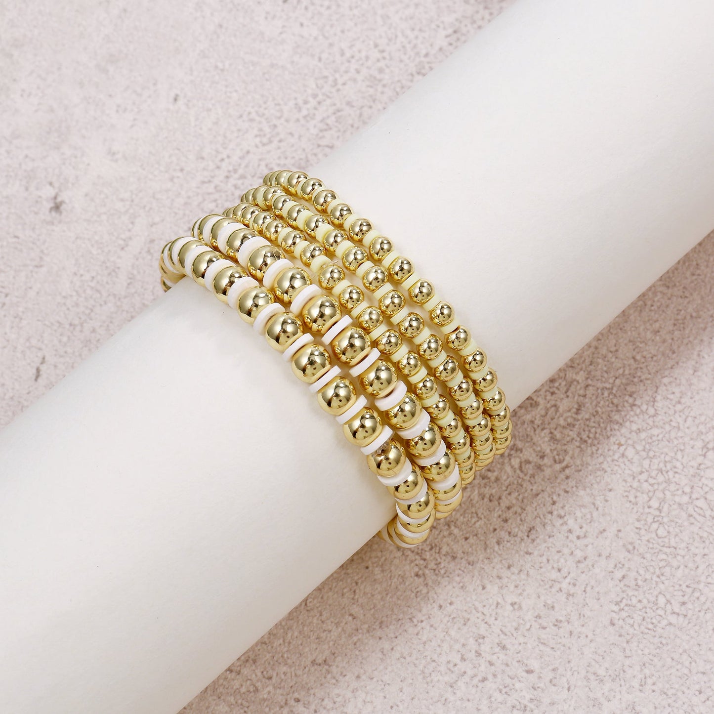 6pc Colorful Beaded Stretch Bracelet Set