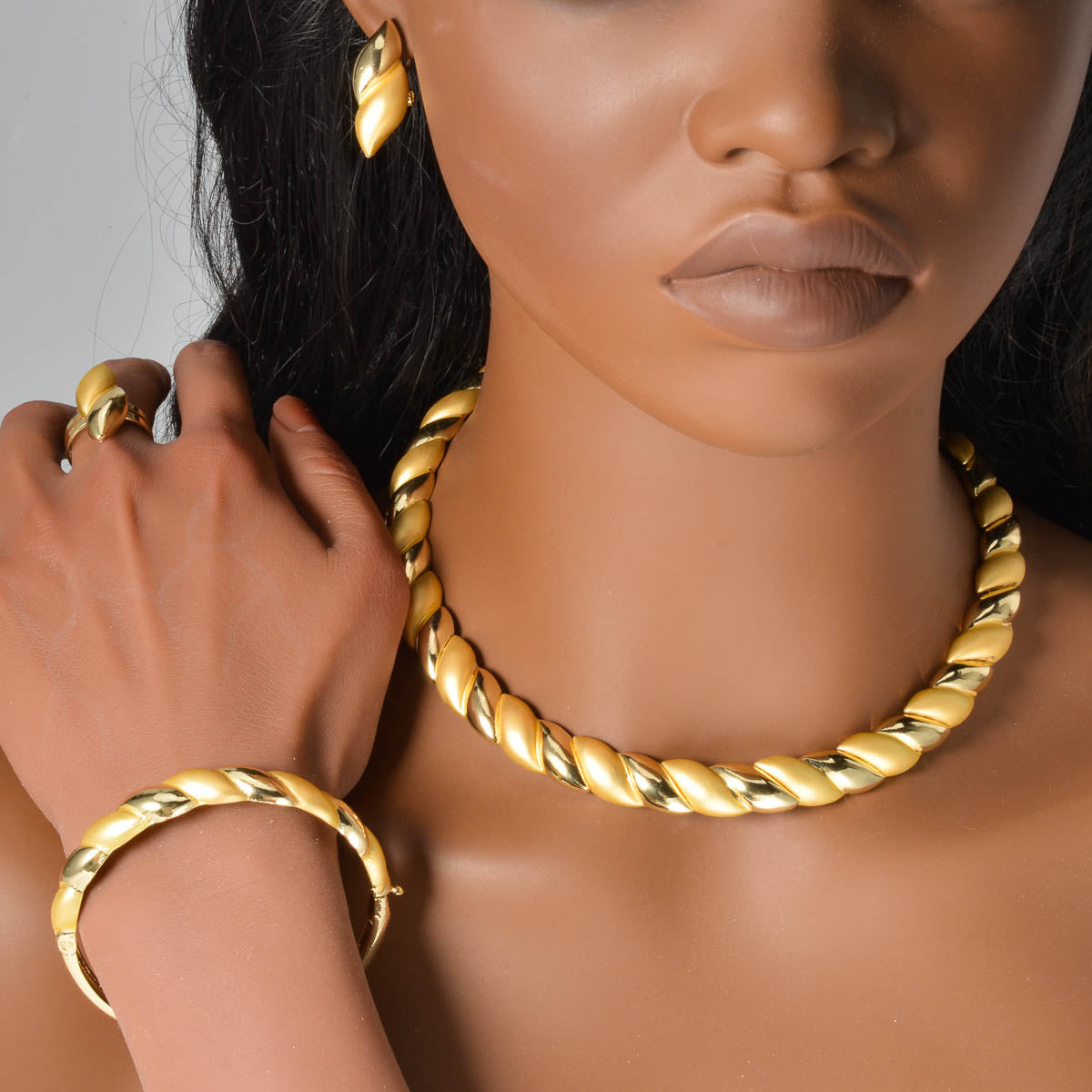 4pc Chunky Twist Jewelry Set
