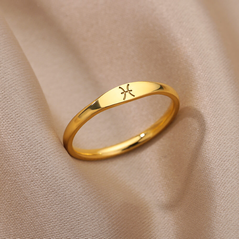 Zodiac Constellation Stainless Steel Ring