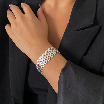 Wide Gold Chunky Chain Bracelet