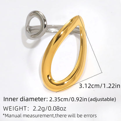 Two-Tone Waterdrop Stainless Ring