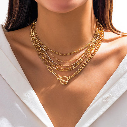 5pc Layered Chain Necklace Set