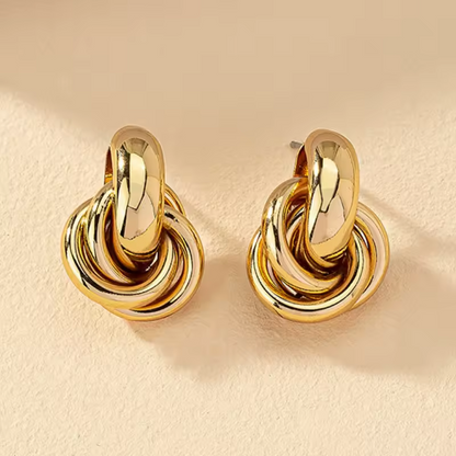 Double Ring Stud Earrings