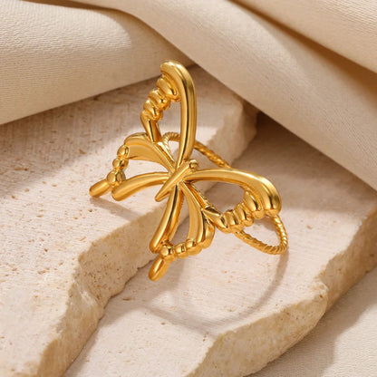 Elegant Gold Butterfly Wrap Ring