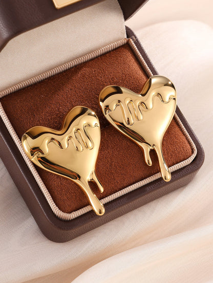 Melted Heart Statement Earrings