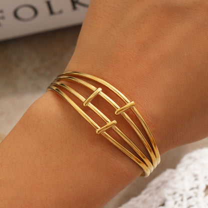 Geometric Cage Cuff Bracelet