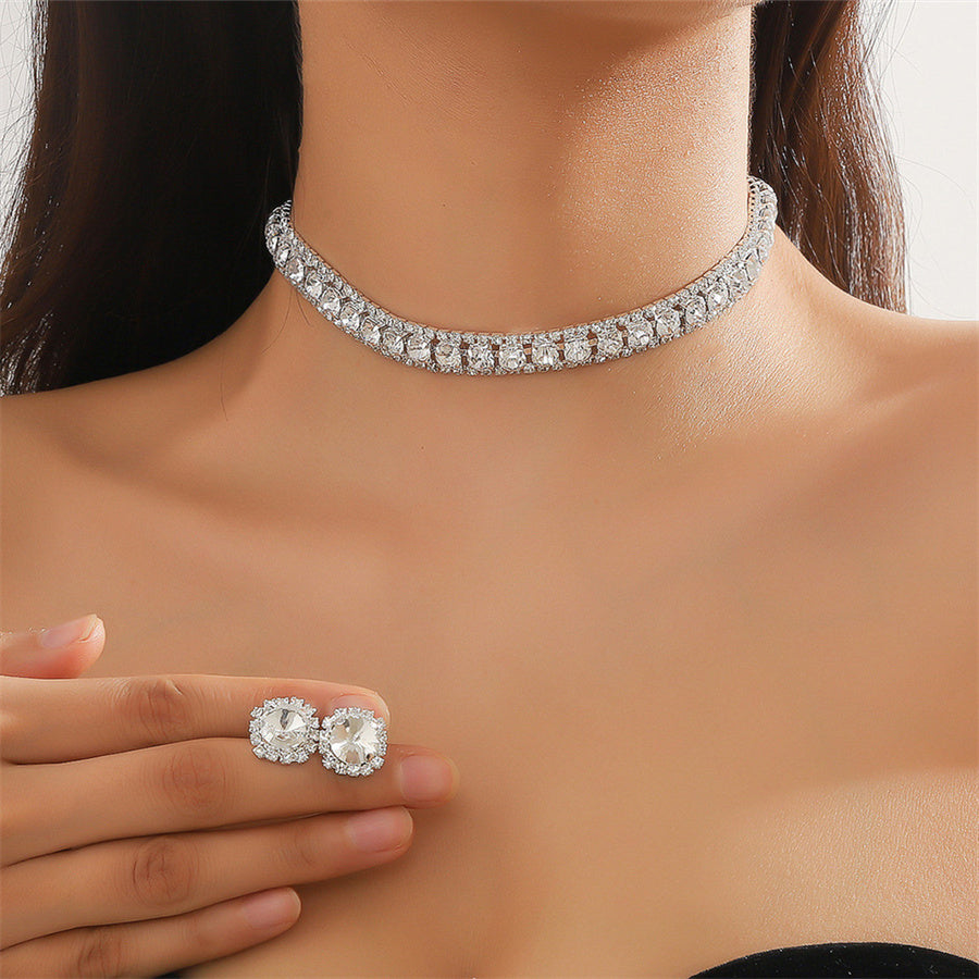 Crystal Necklace & Earrings Bridal Set