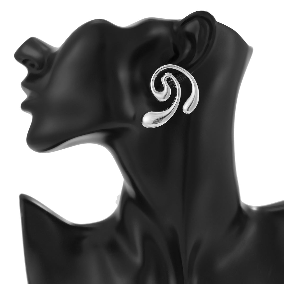 Geometric Metal Stud Earrings