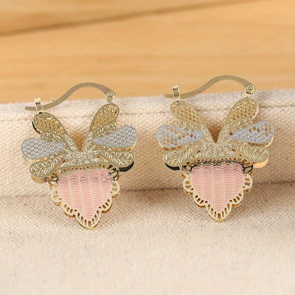 Pastel Enamel Butterfly Drop Earrings
