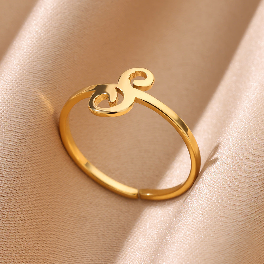 Gold Initial Letter Ring