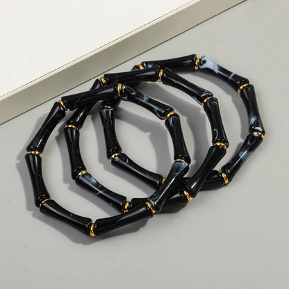 3pcs Gold Bamboo Bangle Bracelet Stack