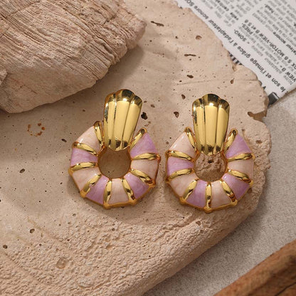 Turquoise Mosaic Hoop Earrings