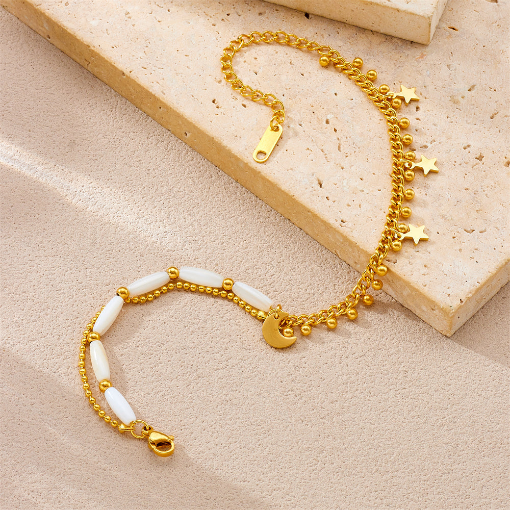 Moonlit Tide Multi-Charm Anklet
