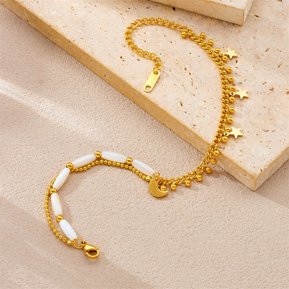 Moonlit Tide Multi-Charm Anklet