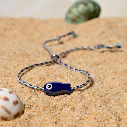 Boho Ceramic Fish String Bracelet