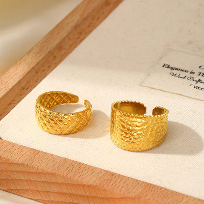 Textured Gold Statement Ring Set