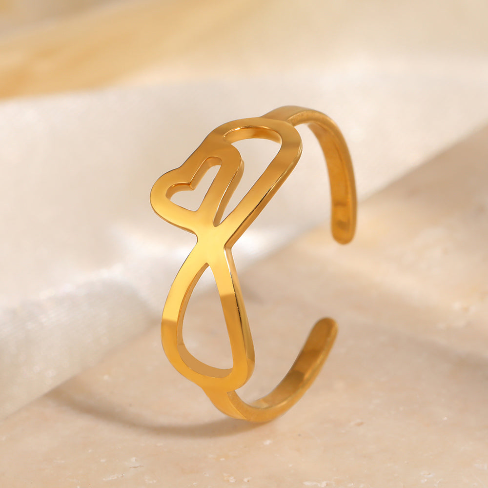 Heart Infinity Open Ring