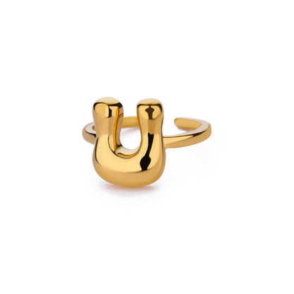 Gold Initial Statement Ring