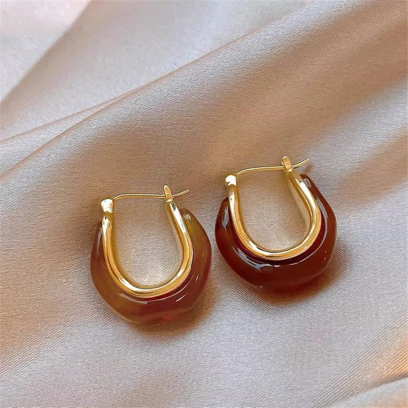 Vintage U-Shaped Hoop Earrings