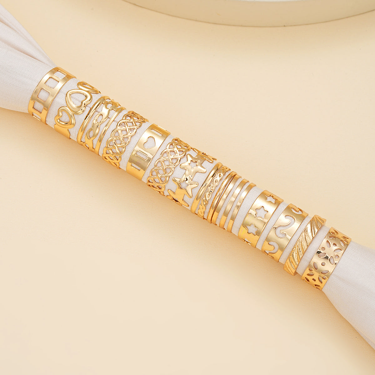 10pc Gold Statement Toe Ring Set
