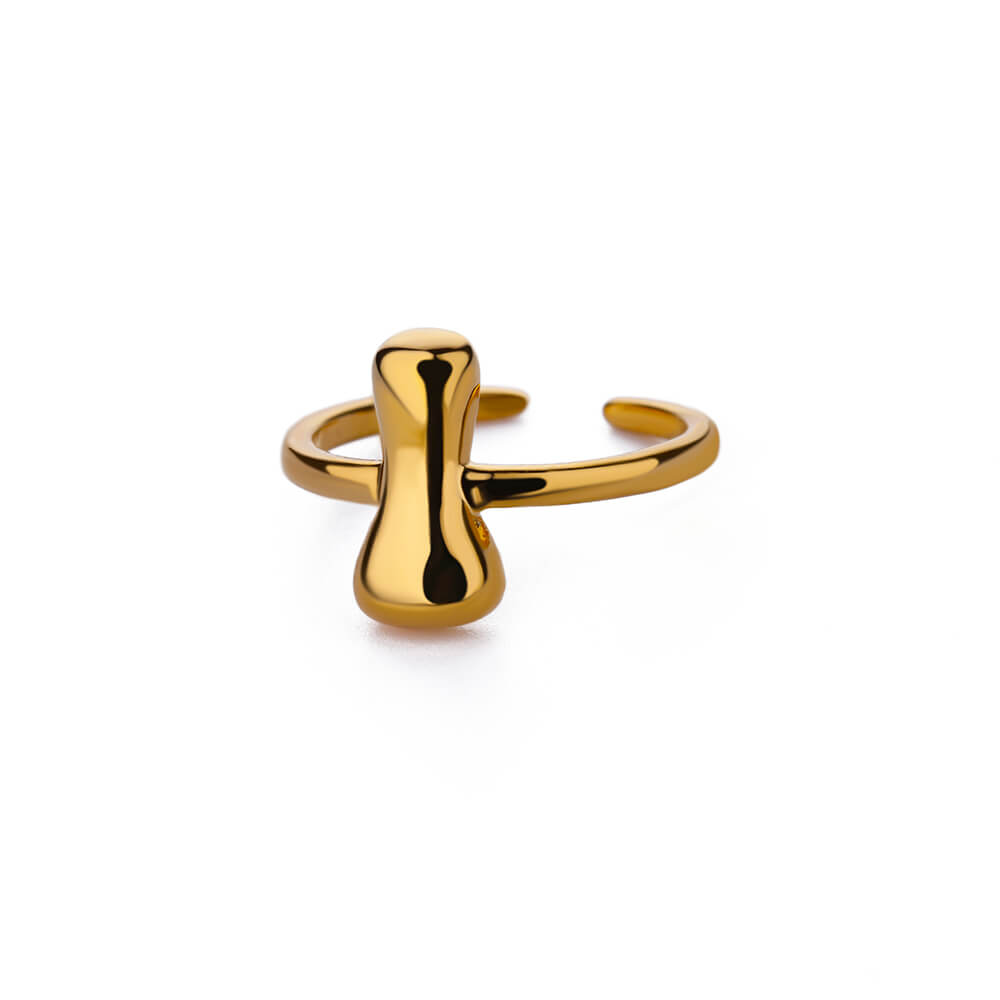 Gold Initial Statement Ring
