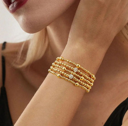 6pc Beaded Crystal Accent Bracelet Set