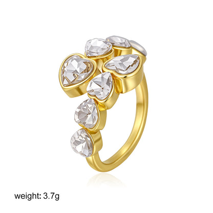 Gold Colorful Zircon Open Ring