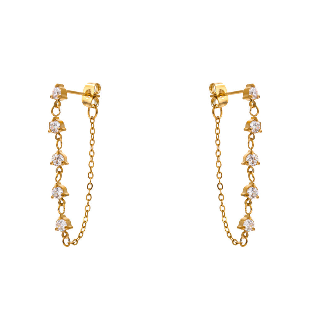 Dainty Chain Link Stud Earrings