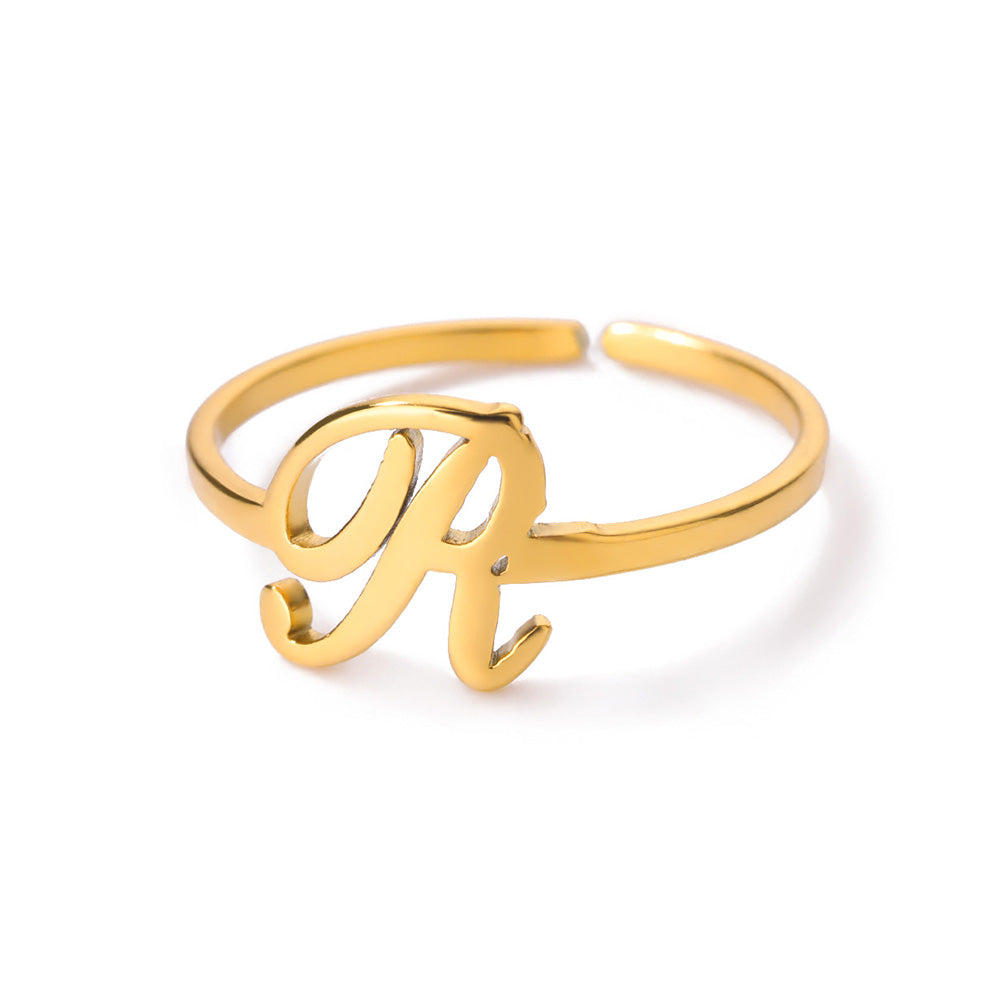 Gold Initial Letter Ring