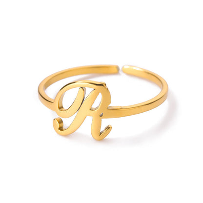 Gold Initial Letter Ring