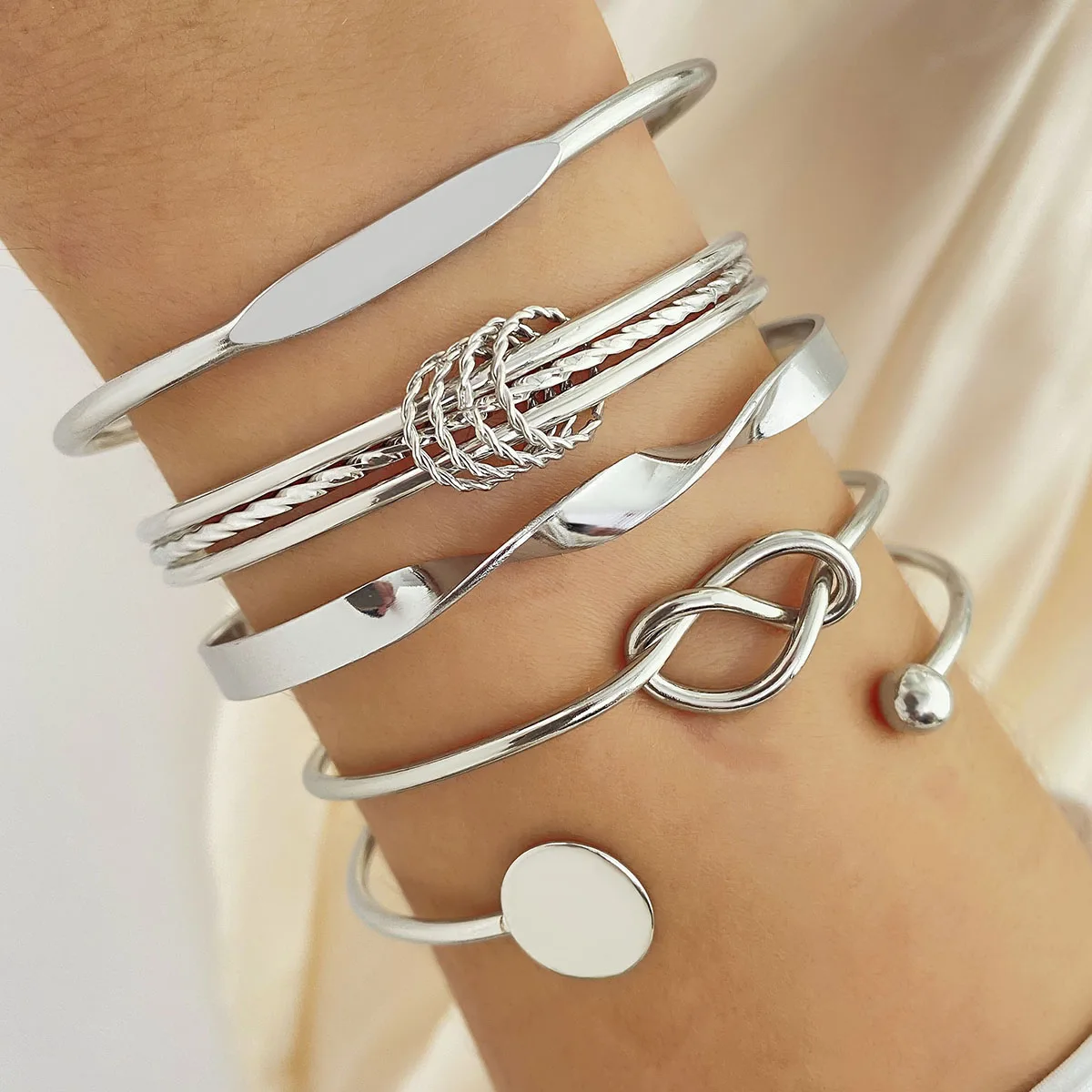 5pc Twist & Tie Bracelet Stack