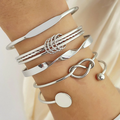 5pc Twist & Tie Bracelet Stack