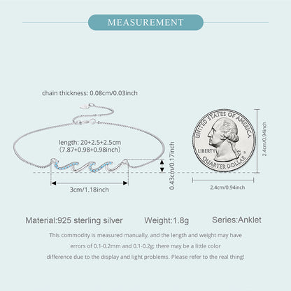 925 Silver Wave Anklet