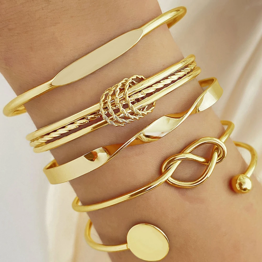 5pc Twist & Tie Bracelet Stack
