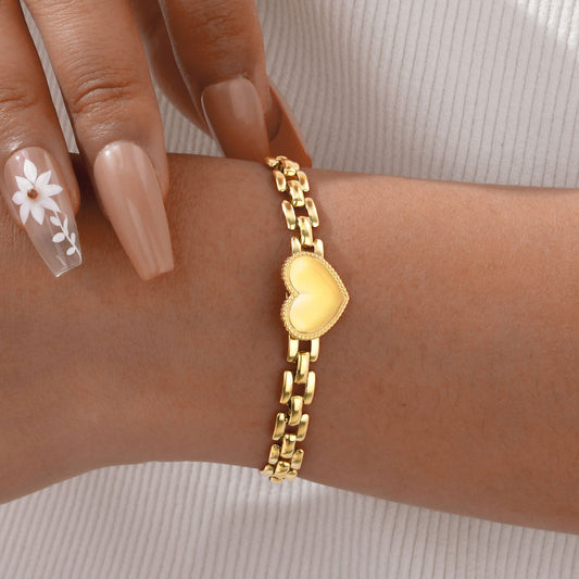 Sunbeam Heart Chain Bracelet