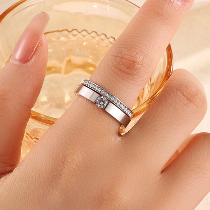 2pc Crystal Accent Ring Set