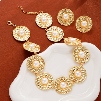 3pc Boho Pearl Choker & Earring Set