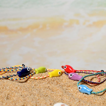 Boho Ceramic Fish String Bracelet